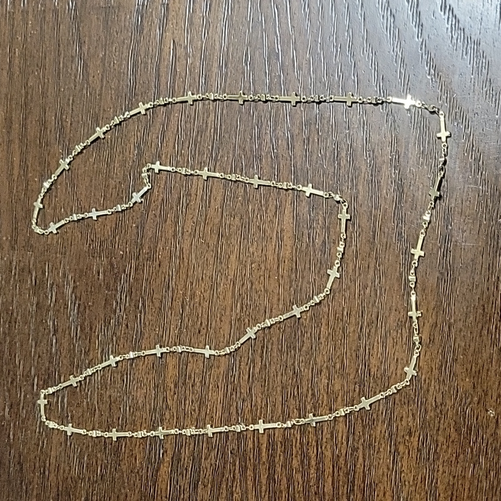 Gold Cross Loop Necklace